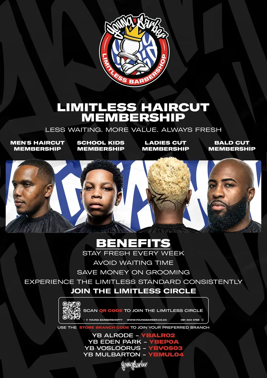 Limitless haircut membership overview with the four plans and benefits