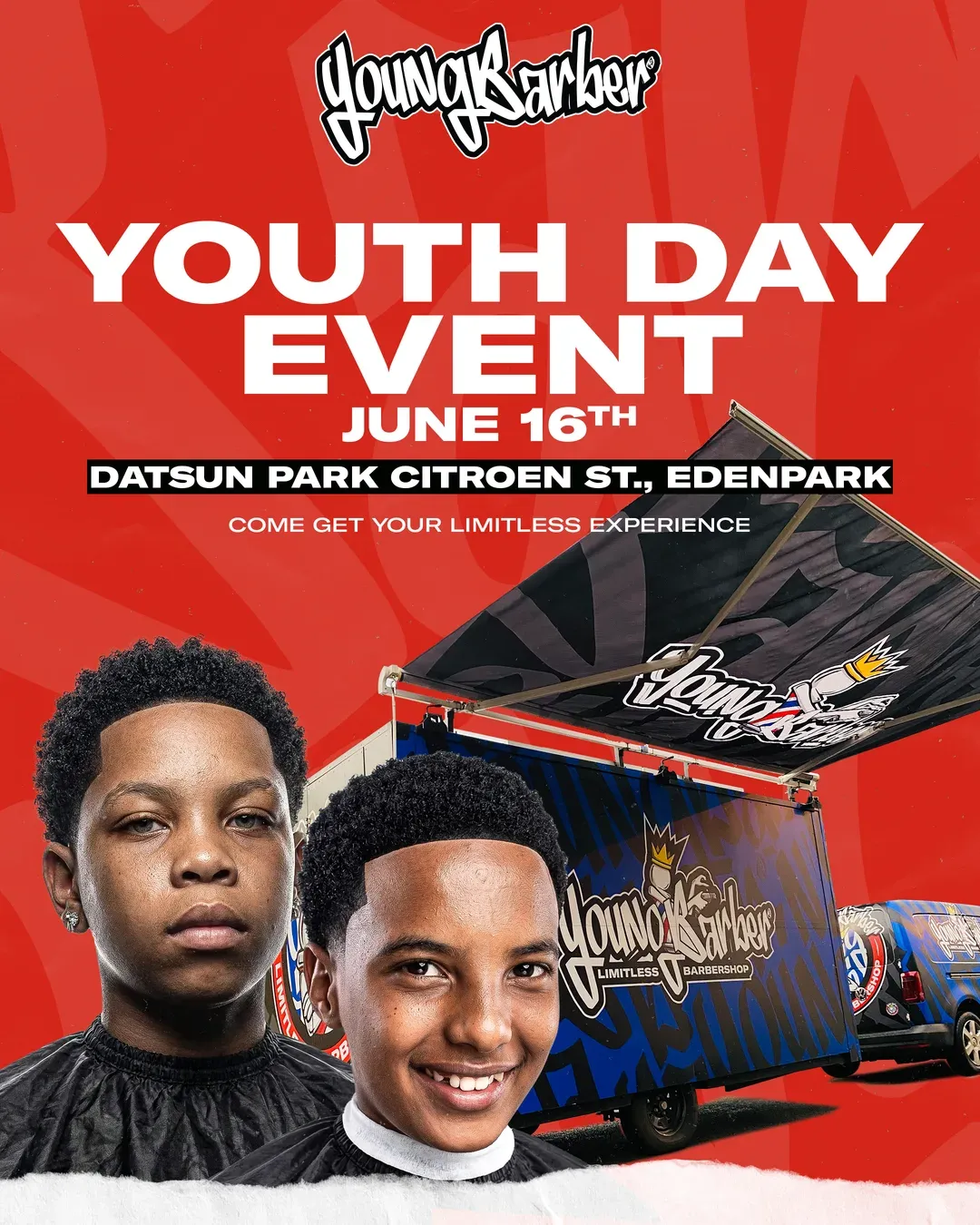 Youth Day event poster in red