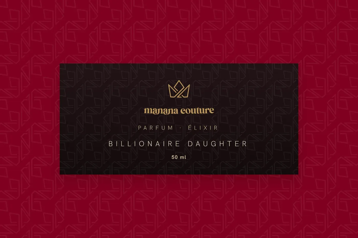 Billionaire Daughter Élixir label in gold on night